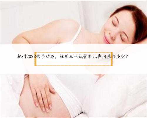杭州2023代孕动态，杭州三代试管婴儿费用总共多少？